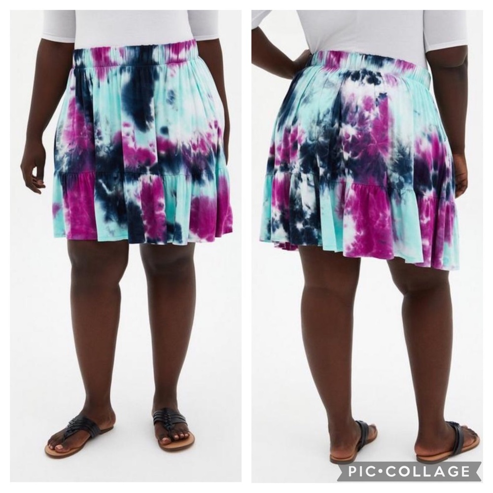 Torrid Tie-Dye Tiered Mini Circle Skirt